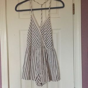 Striped T-Back Romper